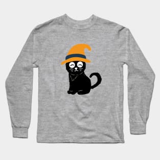 Witch Cat in Halloween Long Sleeve T-Shirt